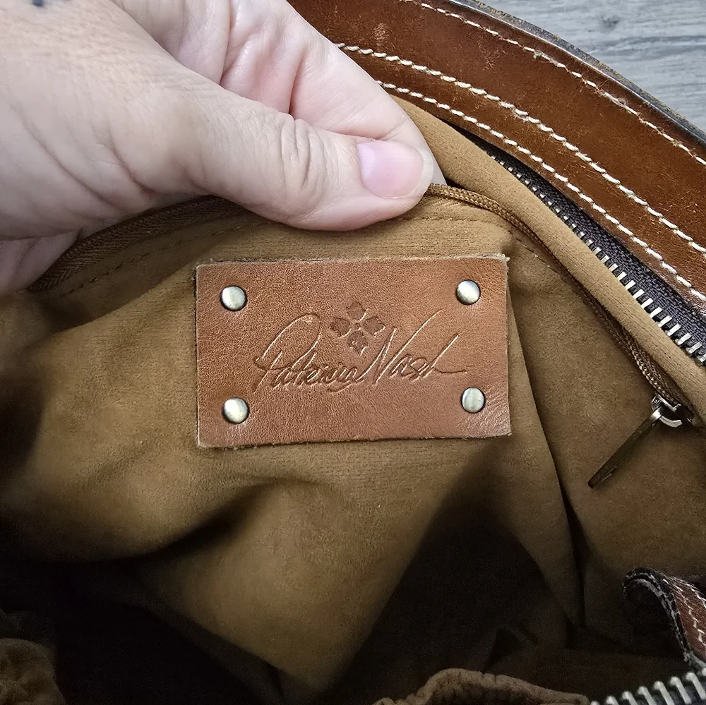 Patricia Nash Leather Shoulder Bag Brown Western  Boho - Picture 12 of 15